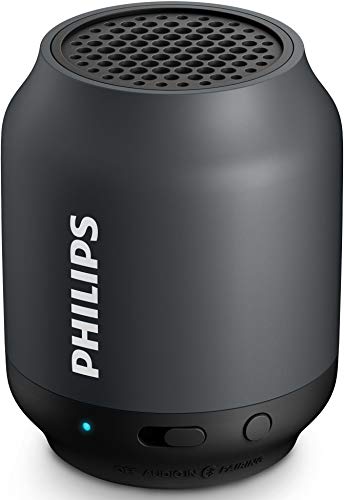 Philips BT50B/00 tragbarer kabelloser Bluetooth Lautsprecher (2 Watt) grau/schwarz