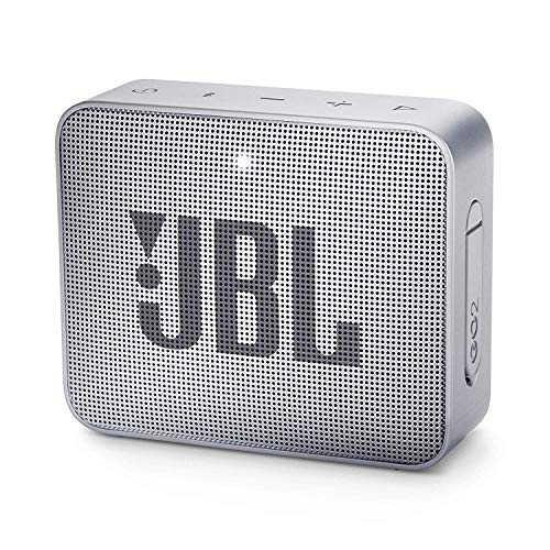 JBL GO 2 kleine Musikbox in Grau – Wasserfester, portabler Bluetooth-Lautsprecher mit Freisprechfunktion – Bis zu 5 Stunden Musikgenuss mit nur einer Akku-Ladung