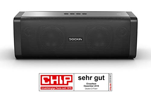 DOCKIN® D FINE+ Hi-Fi Bluetooth Lautsprecher 50 Watt aptX, starker Akku (9.000 mAh) 14h Laufzeit, m...