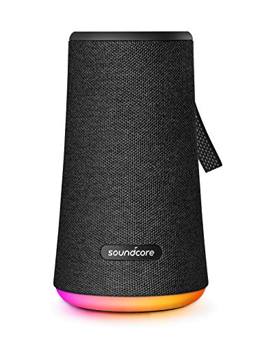 Anker Soundcore Flare+ Bluetooth Lautsprecher, mit Starkem 360° Rundum-Sound, Fantastischem Bass, Stimmungs-LED-Licht, IPX7 wasserdichte, 20 h Spielzeit, für Partys (Schwarz)