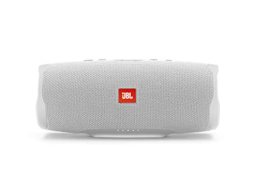 JBL Charge 4 Bluetooth-Lautsprecher in Weiß – Wasserfeste, portable Boombox mit integrierter Powe...